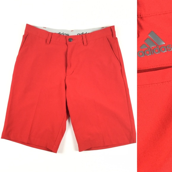 red adidas golf shorts
